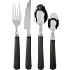 Home 756450 Servizio Posate 24 Pezzi, Inox, Manico Nero, Acciaio Plastica
