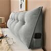 Treer Cuscino da Lettura per Letto Grande Velluto Cuscino Schienale Divano Cuscino Lombare per Testiera Wedge Cuscino Cuscino di Supporto Grandi Cuscini per Poggialetto (60 * 50 * 20cm,Grigio)