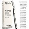 ZOMCHI Rasoio Dermaplaning, Rasoio Sopracciglia, Argento Opaco