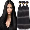 Jucames Extension Capelli Veri Umani Straight Human Hair Bundles Tessitura 100% Unprocessed Virgin Remy Brasiliano Double Weft Extensions Colore Nero Naturale for Woman 26 28 30 Inch