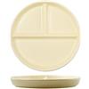 Hoshisea Piatto Da Pranzo, Piatto In Ceramica A 3 Tagli, Piatti Dietetici Divisi, per Adulti, Bambini, Picnic, Cena, Microonde E Lavastoviglie(Giallo crema)