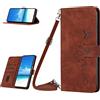Mo-Somnus Custodia a portafoglio per Motorola Edge 20 Pro, Custodia Flip Pelle Portafoglio Libro Cover con cordino tracolla Supporto Stand Slot per Schede Compatibile con Moto Edge 20 Pro - Marrone
