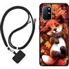 Sunrive Cover compatibile con OnePlus 8T,Custodia Case in molle matte Morbida Flessibile Antigraffio protettiva back Case(Maple Leaf Fox)+1 x Cordino Universale
