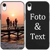 Yoedge Cover Personalizzata Custodia per Apple iPhone XR 6,1 Personalizzato con Foto Testi Disegni, Personalizza Custodia con Immagine, Antiurto Nera Personalizzabili Case per iPhoneXR