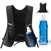 OUYULAI Zaino Trail Running Per Uomo E Donna, Leggero Zaino Idratazione Con Borraccia Morbida 500ml, Zaino Running Da Corsa Con 6 Tasche, Zaino Bici Con Strisce Riflettenti, Adatto Per Ciclismo, Corsa