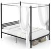 GIANTEX Telaio per letto a baldacchino 140 x 200 cm, letto matrimoniale con doghe in metallo, letto con piattaforma a barra silenziosa, ripostiglio sotto il letto, carico 300 kg
