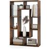 HOMASIS Libreria da Parete con 7 Cubi, Libreria Divisoria Ambiente con Protezione Antiribaltamento, Scaffale Geometrico Decorativa per Soggiorno, Studio, 60 x 20 x 90 cm (Marrone)