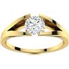 Shine Jewel Gioielli da donna con anello solitario in argento sterling 925 con diamante moissanite rotondo da 5 mm (Argento placcato oro giallo, 19)
