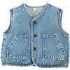 ACMEDE Gilet di Jeans Bambina Gilet Vintage Casual Gilet Senza Maniche Bambini Ragazzi Elegante Giacca Giubbotti di Jeans Corta Gilet Ragazza Giacca Canotta in Denim Moda Top