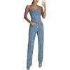 shownicer Tailleur Donna Eleganti Completo 2 Pezzi Senza Maniche Tops + Pantaloni Blazer Casual Estivo Tuta A Blu S