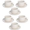 Tognana Edge, Confezione 6 Tazze the con piatto 220 cc, New Bone China, Bianco