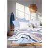 Nuit Des Rêves Premium Ranforce Double Quilt Cover Set (200 x 200 cm), 100% cotone, blu, include 2 scatole per cuscino (80 x 80 cm), lavabile in lavatrice, elegante stampa a pigmenti
