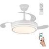Wonderlamp Ventilatore LED pale pieghevoli Miso Mini Evo bianco 46 W con memoria di accensione, telecomando CCT 3000-4000-6000K, dimmerabile, silenzioso