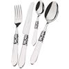 BUGATTI, Aladdin, Set Posate 24 Pezzi in Acciaio Inox 18/10, Ghiera Cromata e Manico Colore Trasparente. Set Posate 6 Persone: 6 cucchiai, 6 forchette, 6 coltelli e 6 cucchiaini