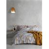 Nuit Des Rêves Ranforce - Set di copertine per trapunta singola, 135 x 200 cm, 100% cotone, grigio e motivo, lavabile in lavatrice, 145 thread Count, Button & Envelope Closure | Elegante e