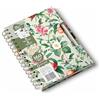 Pigna, Quaderno spirale A5 Nature Flowers, con Adesivi,Tasca Interna e portapenne,Copertina Rigida,Formato 16x21,3 cm,interno 1R,righe,carta riciclata 80 g/m²,Soggetto sfondo beige,confezione 1