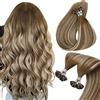 Sunny Hair Sunny 35cm 14inch Balayage Extension Capelli Remy Cheratina Capelli Umani Veri #6 Castano al #60 Biondo con Marrone 50 Ciocche 50g/Pack U Tip Capelli Veri Keratina