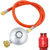 CLIUNT Set di riduttori di Pressione 50 mbar, 150cm Tubo del Gas, regolatore,per fornelli a Gas, Barbecue a Gas o paellagrills