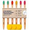 EHOP [EHOP] Set di 6 spazzolini da denti in legno francese con ventosa a parete | Setole extra morbide | Adatti ai bambini | Prodotto in Francia | Spazzolini ecologici | Manico di origine biologica