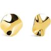 SINGULARU - Orecchini Waves. Acciaio con Placcatura Oro 18Kt. Chiusura a Pressione in Silicone. Gioielli da Donna