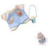 MINGSOLDIER Set di vestiti per bambole labubu da 17 cm per labubu da 17 cm, accessori adatti solo per bambole, 1 tuta, 1 camicia, 1 paio di scarpe (tuta da arrampicata blu + bollitore)