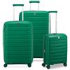 RONCATO B-FLYING Set 3 valigie trolley Grande Medio e Cabina Espandibili 4 Ruote, Rigidi con Chiusura TSA - Verde Brillante