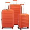 RONCATO B-FLYING Set 2 valigie trolley Grande Medio e Cabina Espandibili 4 Ruote, Rigidi con Chiusura TSA - Arancio Brillante