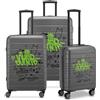 RONCATO DC COMICS Set 3 Valigie Trolley | Grande, Medio e Cabina | Rigido, 4 ruote, con sistema di chiusura TSA - Joker