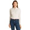 Tommy Jeans Tjw Cable Zip Thru Cardigan Dw0Dw19337, Maglione con Zip, Donna, Bianco (Ancient White), S