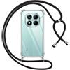 Pnakqil Cover per Xiaomi Redmi Note 14 5G con Cordino, Trasparente Custodia con Laccio Tracolla Cellulare Girocollo Collana Protettiva per Redmi Note 14 5G 6.67, Nero
