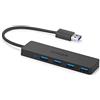 Anker Hub USB 3.0 a 4 porte per Trasferimento Dati, USB Hub Multiporta Ultra Sottile (1cm di spessore) per Trasmissione Dati Alta Velocità(5Gbps) e Sincronizzazione per Macbook, chiavette USB e altro