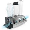 SodaClean® -Portagocce in Acciaio Inox con vaschetta raccogli Gocce - per 3 Bottiglie di SodaStream e Emil | Lavabile in lavastoviglie Portagocce con Supporto Coperchio | Crystal Easy Power