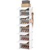Vicye Scarpiera organizer a 10 ripiani, 20 paia di scarpiere, organizer portatile, scarpiera Migliorare l'utilizzo dello spazio, per armadio, ingresso, camera da letto, corridoio (bianco, 1 x 10)