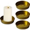KASESSS 4 Pezzi Porta Candele, Portacandele Rotonda, Candelabro Elegante, Porta Candela, Vassoio Porta Candele, Vassoio per Candele per Matrimoni, Natale, Feste, Banchetti di Casa Decorazione 9 cm