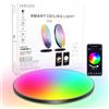 OPPEARL Plafoniera LED rotonda piatta dimmerabile da 24 W con telecomando, RGB controllabile tramite app, 2700 K-6500 K, lampada da soffitto intelligente a LED per camera dei bambini, ufficio