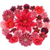 MOTONG 30 PCS Fiori Finti per Decorazioni Fiori per Torte Fiorellini Finti per Decorazioni Testa di Fiore Finta per Bomboniere Cimitero Rose Finte Margherite Ghirlanda Decorazioni Primavera Rosso