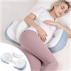 Chilling Home Cuscino Gravidanza per Dormire, per chi Dorme sul Fianco, Cuscino Regolabile e Portatile, per Donne e chi Dorme sul Fianco con Fodera Traspirante (Blu)