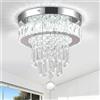 LEONTYNE Lampadario in cristallo K9, lampada da soffitto Flush Mount 20 W, LED, Ø 25 cm, 6500 K, bianco freddo, con design a 4 livelli, per soggiorno, camera da letto e corridoio