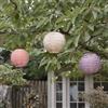 Lights4fun Set di 3 Lanterne a LED Solari Tyvek Pastello Marocchine Diametro 20 cm per Esterni