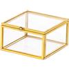 PuntoCasaStore Golden box scatola quadrata esagonale in vetro e metallo color oro bomboniera portaconfetti segnaposto idea regalo matrimonio anniversario promessa comunione nascita (QUADRATA 8x8xH.5 CM)