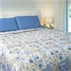 Home Tresor Quilt Trapuntino Mezza Stagione Copriletto Trapuntato Primavera Estate Autunno Trapunta Leggera Letto Singolo Morbida Microfibra Floreale - 170x250, Rose Blu