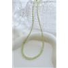 Pacchetto A++++ Nature Peridot Sfaccettato Tondo Gemma Oro Campo Perline Collane 18'' D...