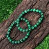 Bundela Gems Bracciali unisex elasticizzati perle rotonde lisce curative malachite 6-8""