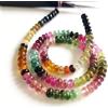 Bundela Gems Collana Rondelle Lisce Multi Tormalina Naturale 32" per Regalo Donna