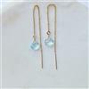 Bundella Gems Orecchini moda goccia filettatrice catena lunga pietra preziosa a forma di pe...