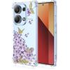 SEAHAI Cover per Xiaomi Poco M6 PRO 4G / Xiaomi Redmi Note 13 PRO 4G, Custodia Protettiva Ultra Sottile ed Elegante in Silicone Trasparente, Fiori Colorful Cover Antiurto Case, Fiori di ciliegio