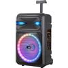 Majestic FIRE T5 - Trolley Bluetooth 5.0, Luci LED multicolore, ingressi USB/microSD/AUX-IN/MIC, Microfono, Telecomando, Batteria ricaricabile, funzione TWS, Impugnatura e ruote per il trasporto.