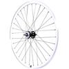 cyclingcolors 1x Ruota Posteriore Completa Bicicletta Cerchione Raggi Mozzo Bici Fixie Bike Misura 700 (13-622) TubeType Fixed Gear 16T Flip Flop Alluminio Bianco