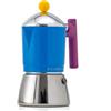 Foodesign Caffettiera Moka Cocca 3 Tazze, design moderno, per gas e induzione, caldaia bi-materiale