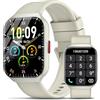 HOIFA Smartwatch Uomo Donna, 1.96 HD Orologio Smartwatch con Chiamate, 113+ Sportive Smart Watch con 24H Cardiofrequenzimetro/SpO2/Sonno/Contapassi, IP68 Orologio Fitness per Android iOS,2025 Bianco